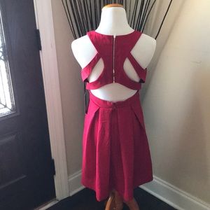 NWT Lulu’s Red Skater Dress with zipper detail